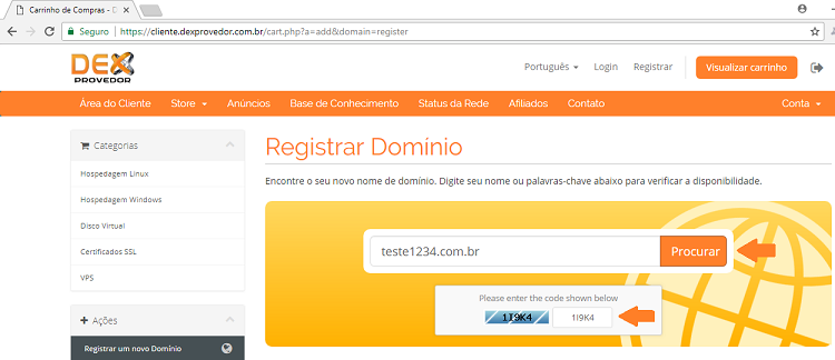 Registrar Domínio 2