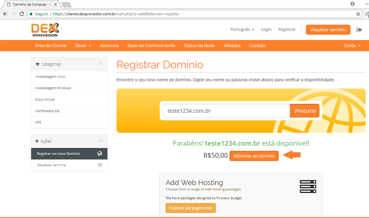 Registrar Domínio 3