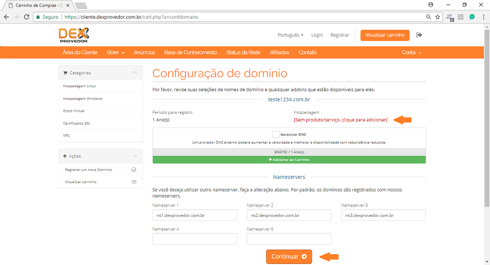 Registrar Domínio 5