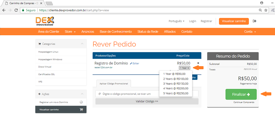 Registrar Domínio 6