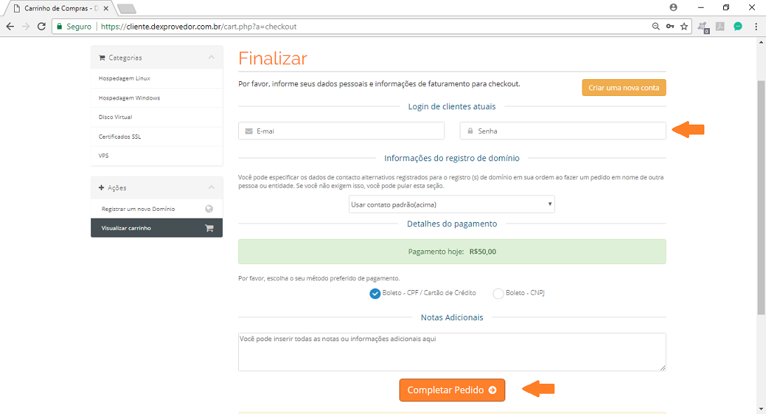 Registrar Domínio 8